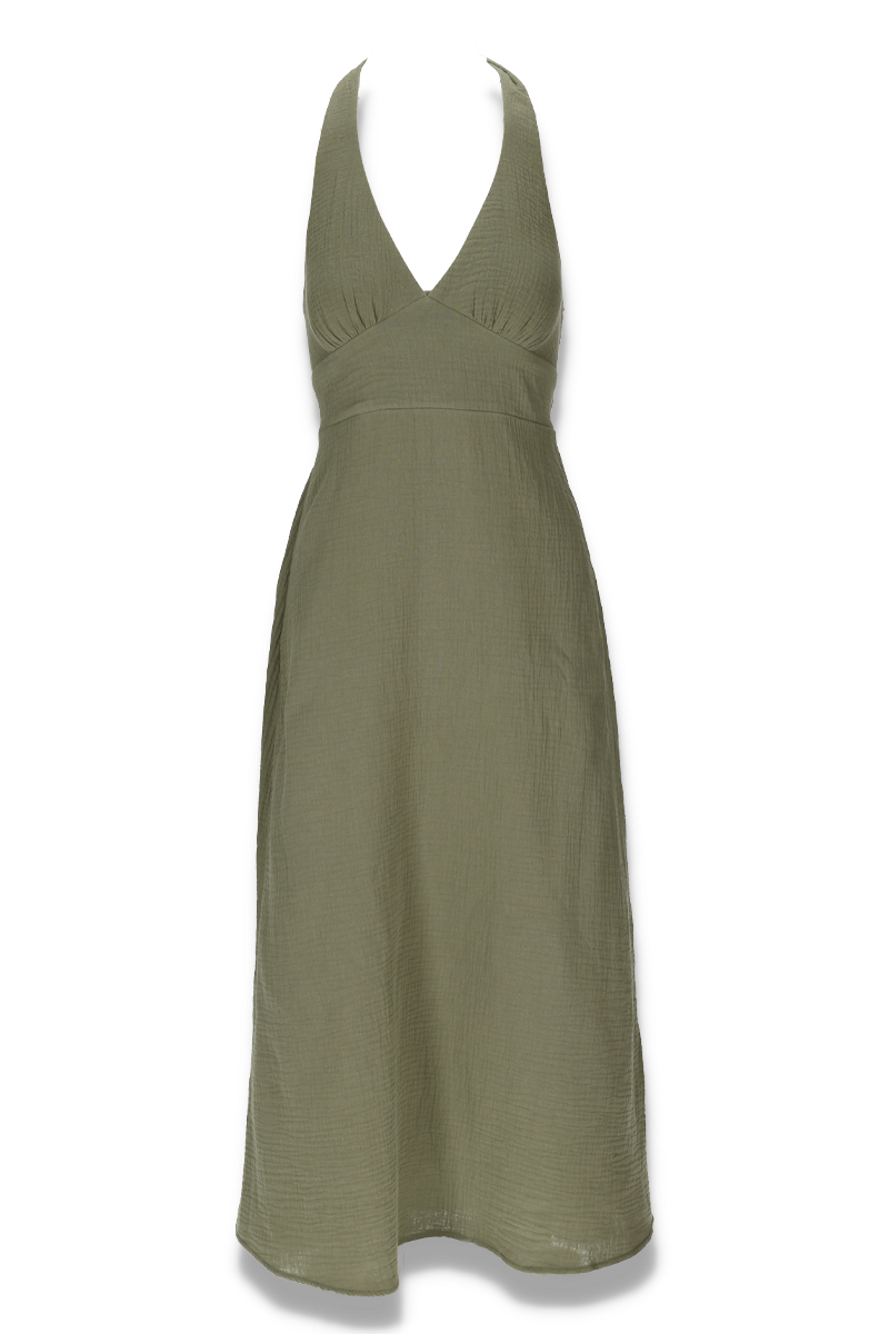 global.PRODUCT_IMAGE_MAIN Babette khaki halterneck dress