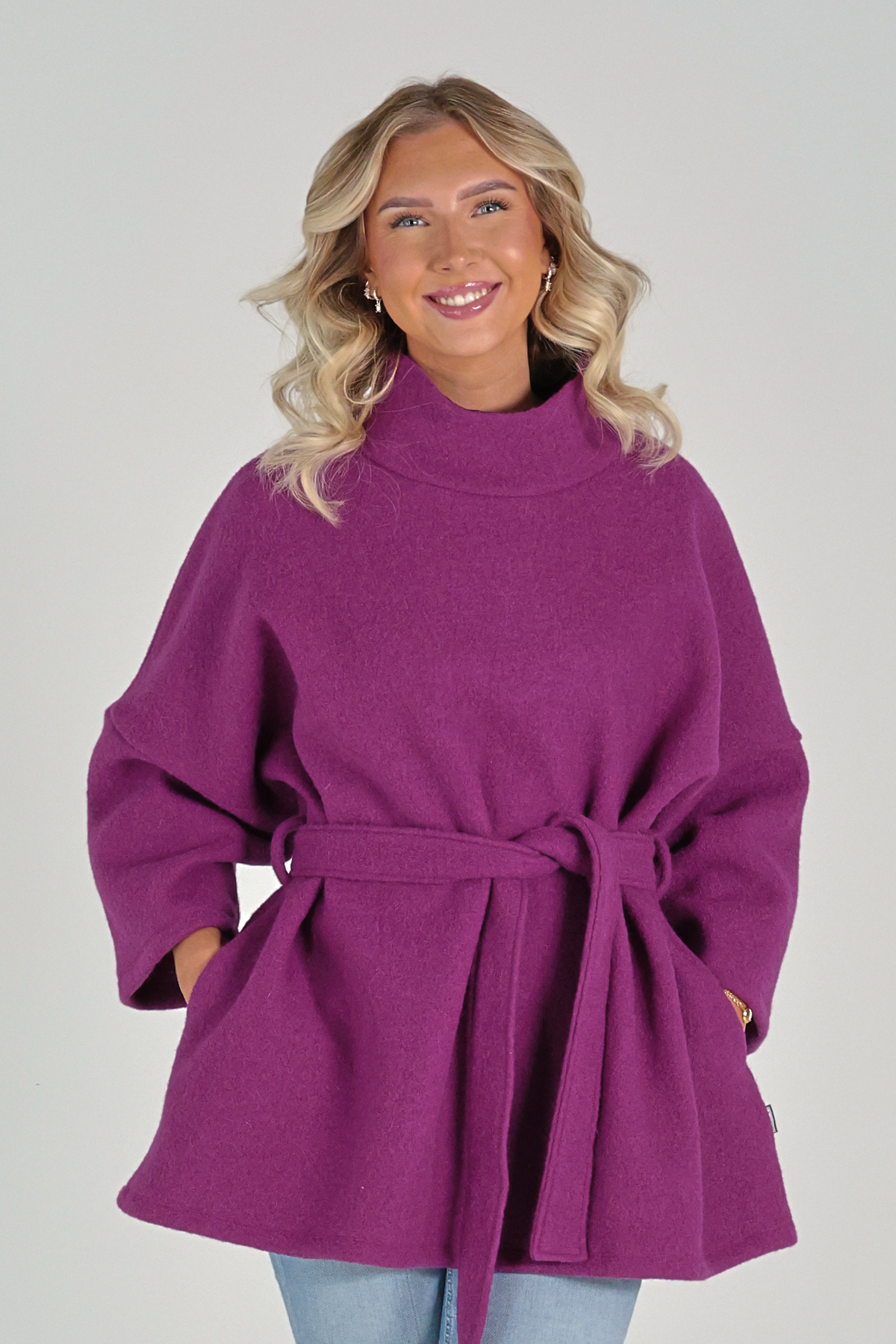 Purple poncho sweater 2025