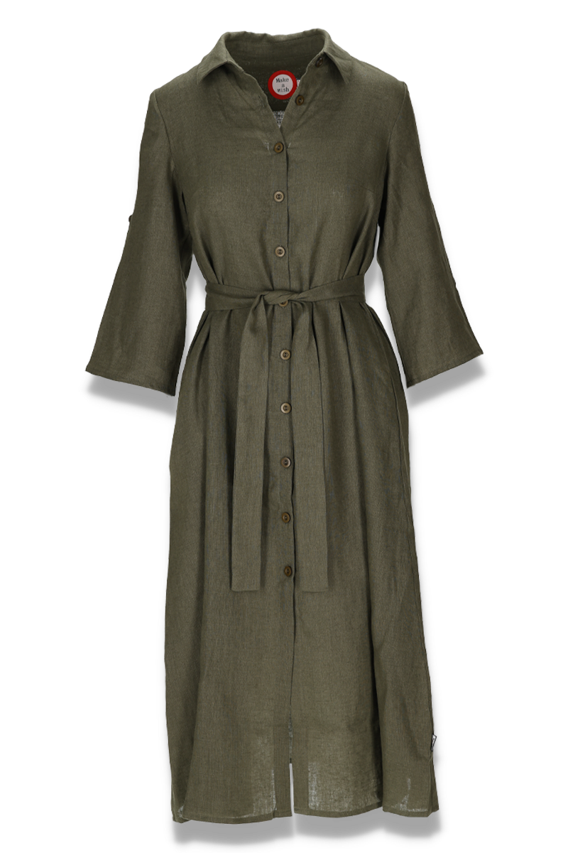global.PRODUCT_IMAGE_MAIN Donna khaki linen shirt dress